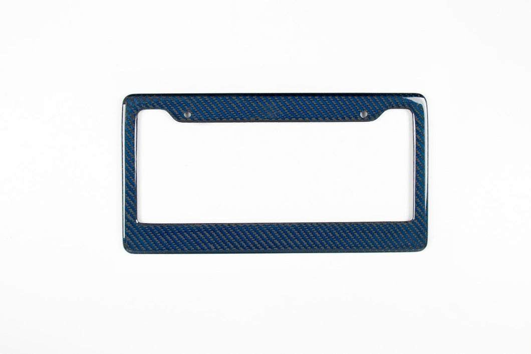Carbon Fiber License Plate Frame - Blue V1