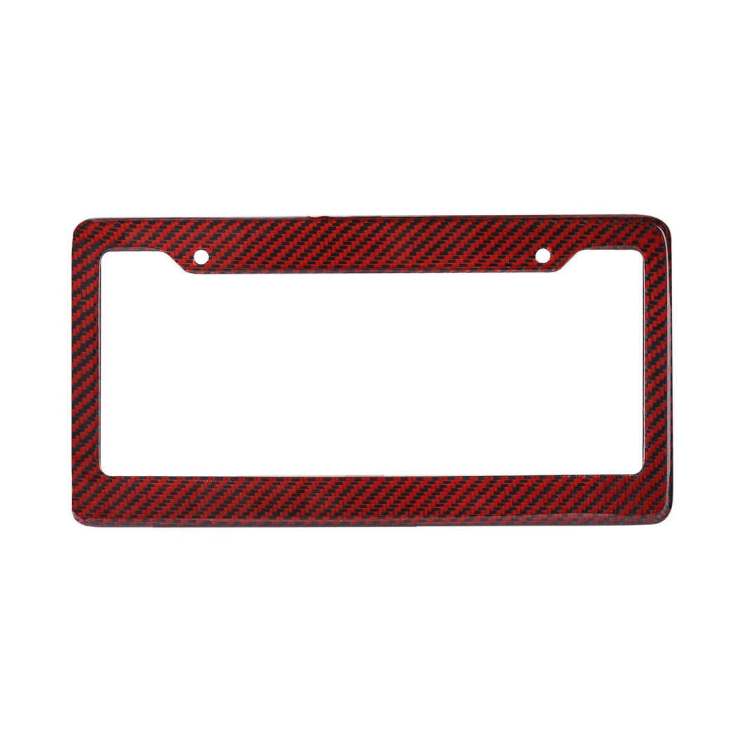 Carbon Fiber License Plate Frame - Red V1