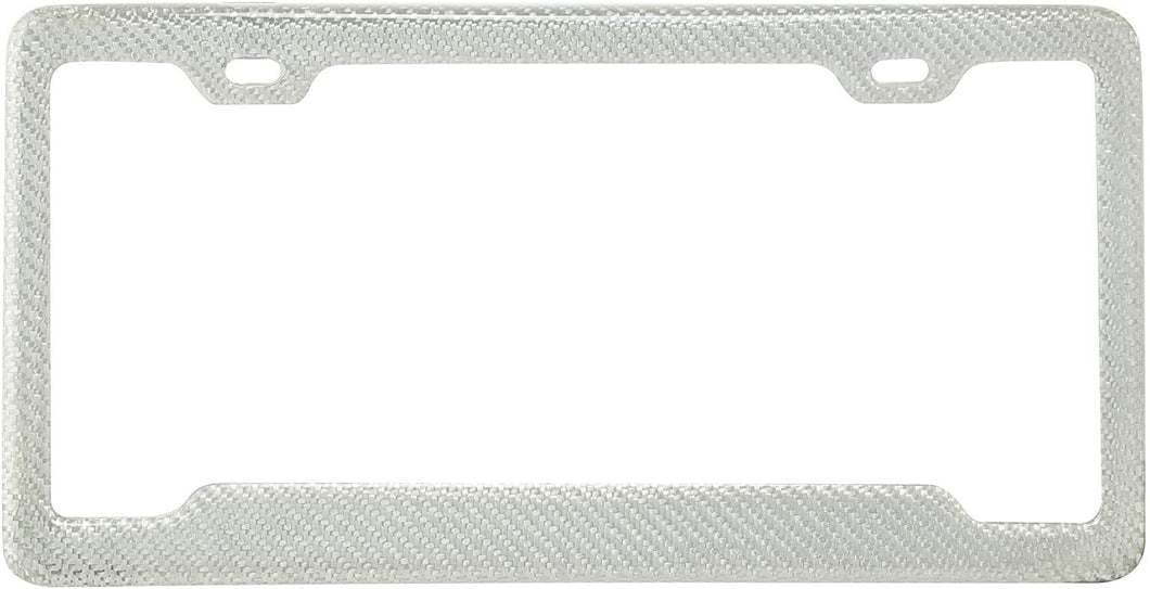 Carbon Fiber License Plate Frame - Silver V2