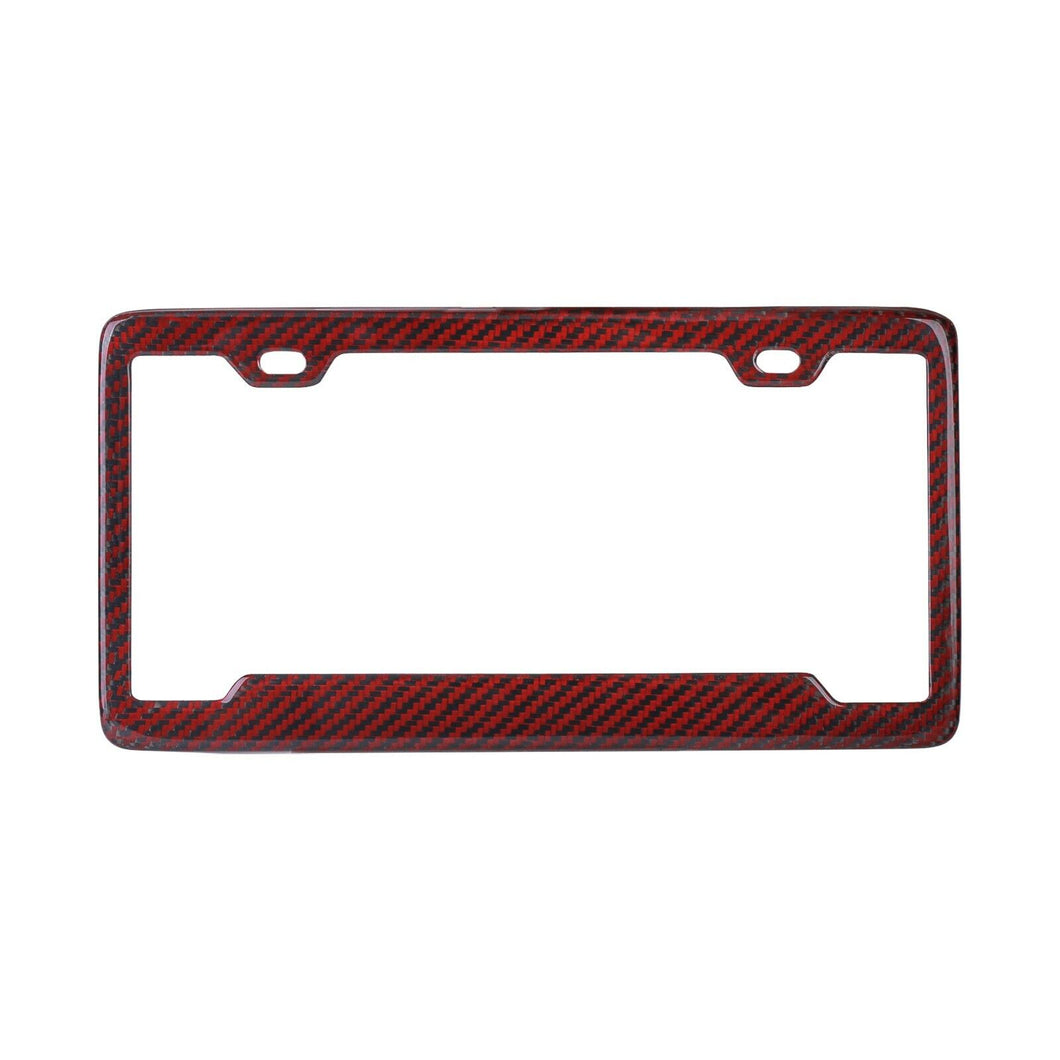 Carbon Fiber License Plate Frame - Red V2